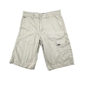 Vans Off The Wall Men's Cargo Shorts Plaid Out‎ Beige Cotton Size 28 Skater
